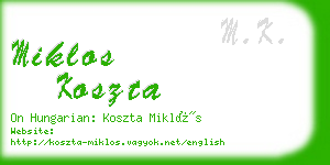 miklos koszta business card